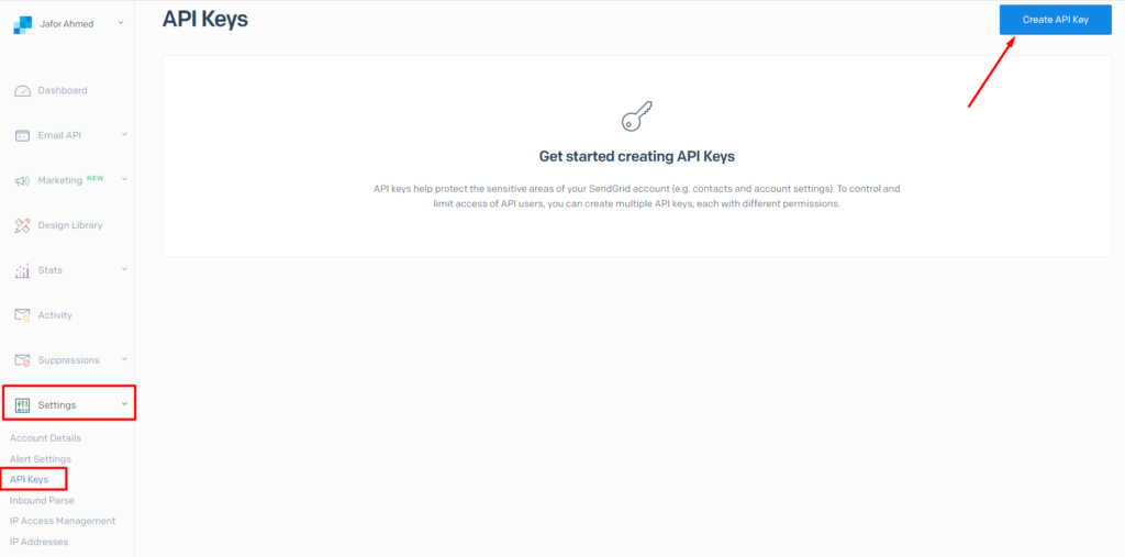 How to get SendGrid API Key