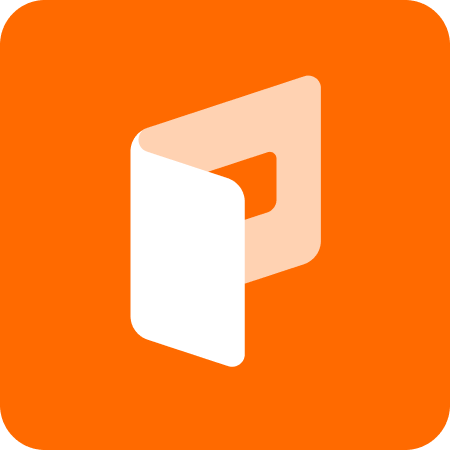 Orange icon with stylized 'P' for presentation or document.