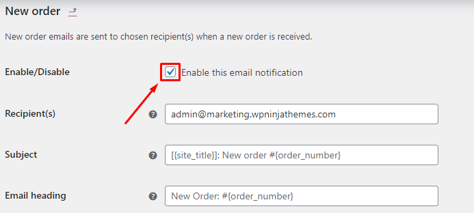 how to enable woocomerce email notification