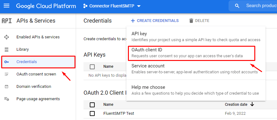 google cloud platform credentials