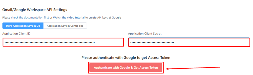 Authenticate with Google & get Access token