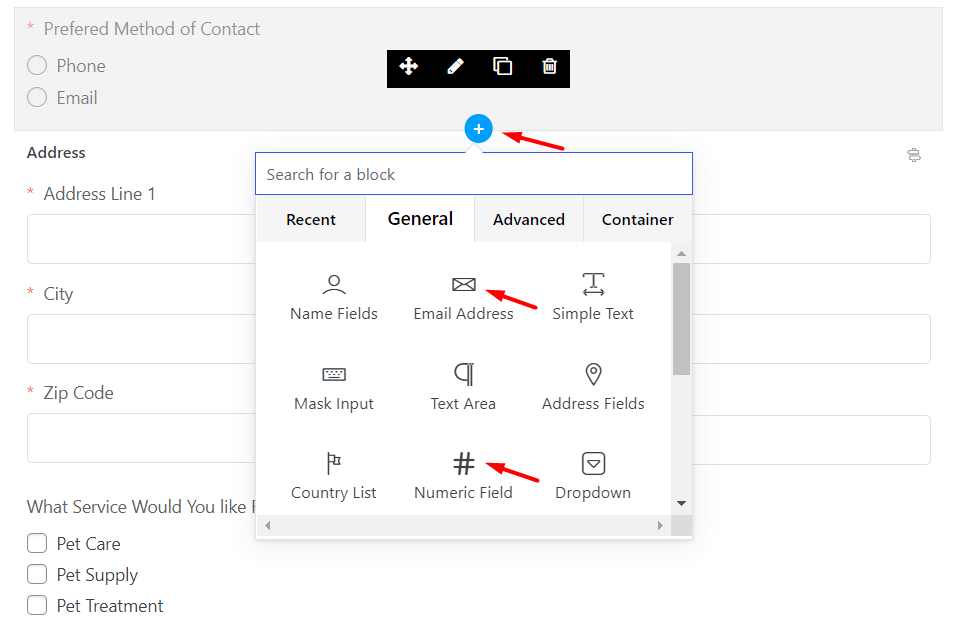 additing email and phone fields to fluent forms