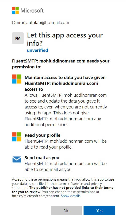 Microsoft 365 permission form