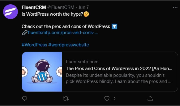 WordPress blog featured image also works as social media thumbnail 
