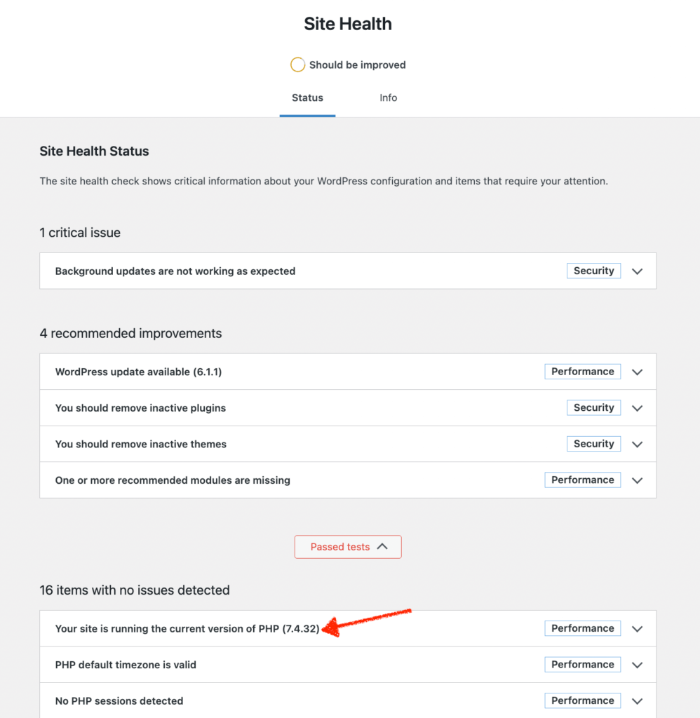 how to check php version