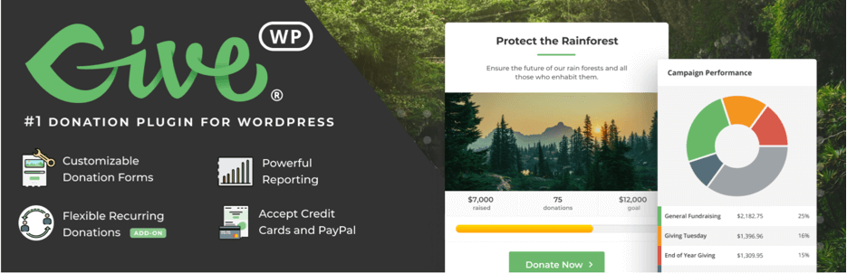 givewp, wordpress donation plugin