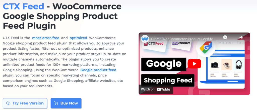WooCommerce Google Shopping Plugin CTX Feed