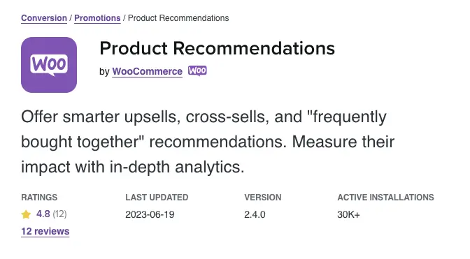 Product Recommendations by WooCommerce 