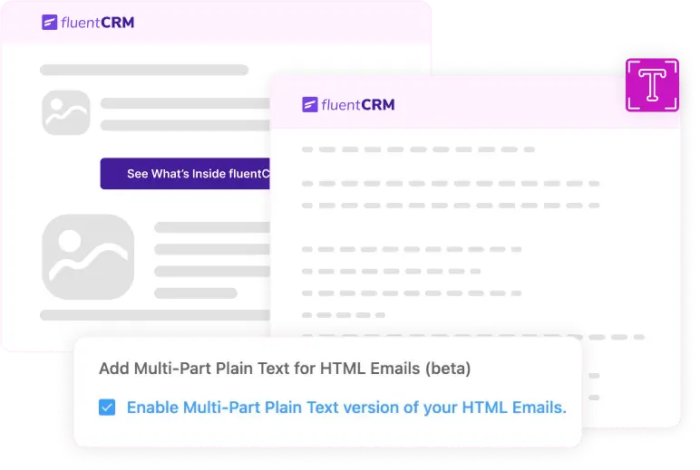 fluentsmtp plain text email feature