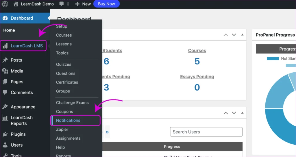 learndash notification settings 1