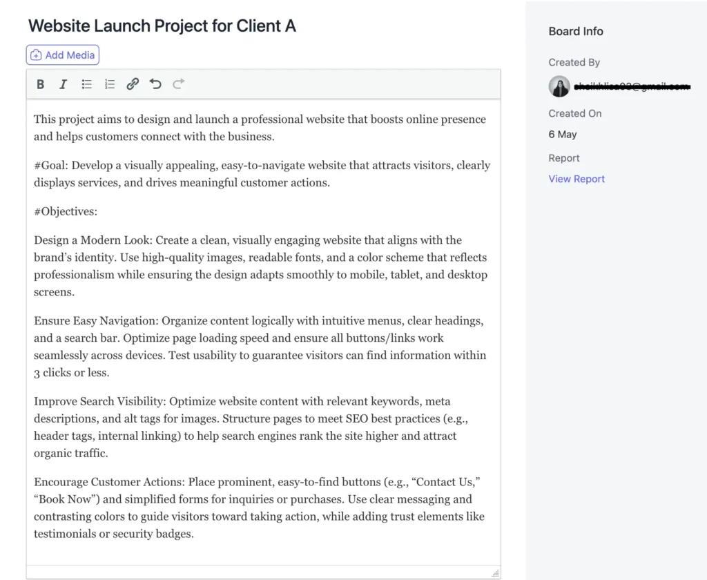 Create Your Project board with Clear Goals 4