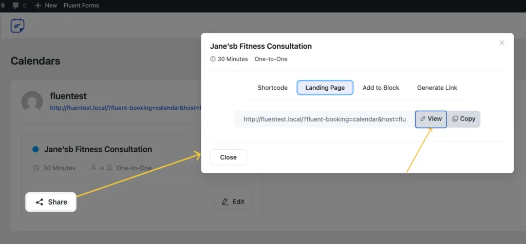 test booking system