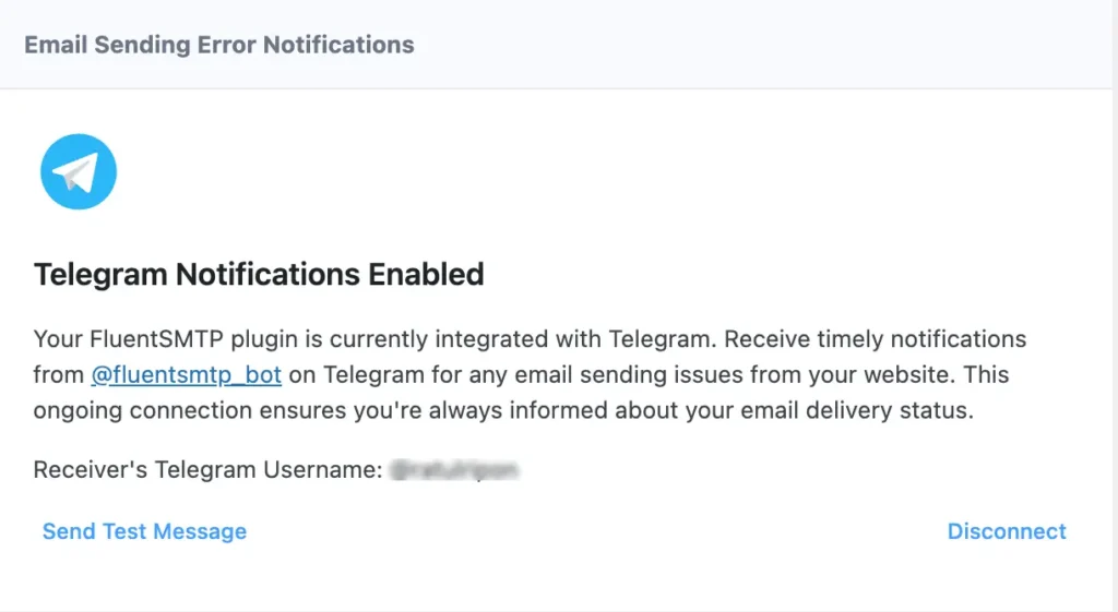 telegram notification enabled