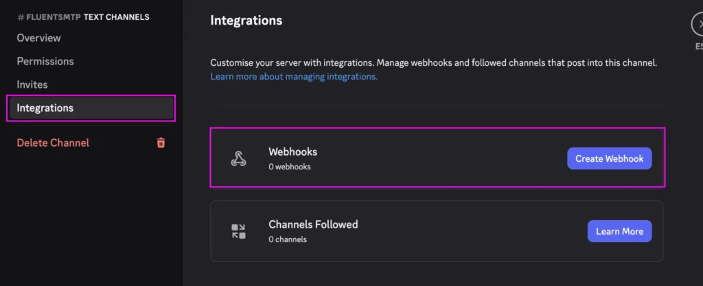 create webhook