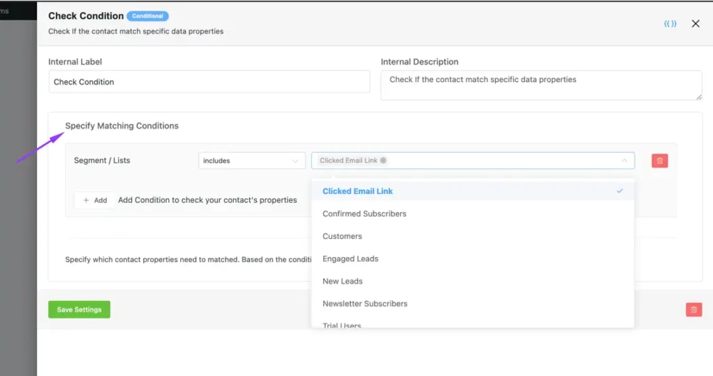 Implement "Conditional Logic" (Check Email Click)