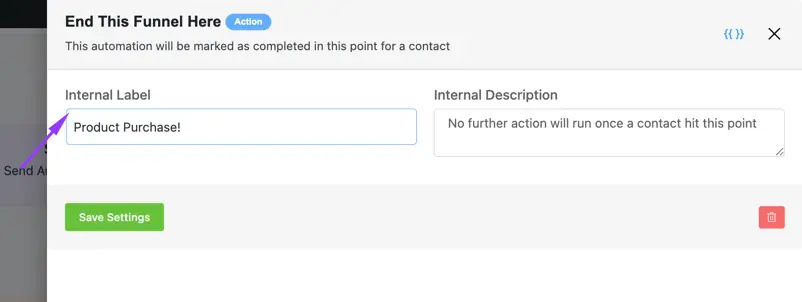 Set a "Goal" for automation 2