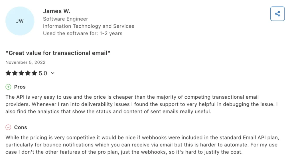 Elastic Email Review (Capterra)