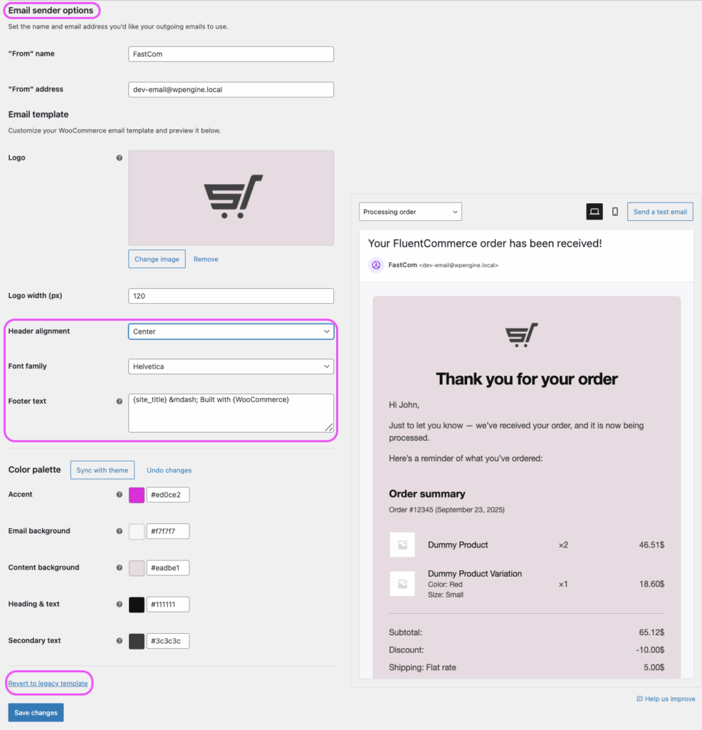 WooCommerce Email Brand Setting
