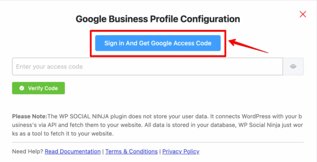 Google configuration process