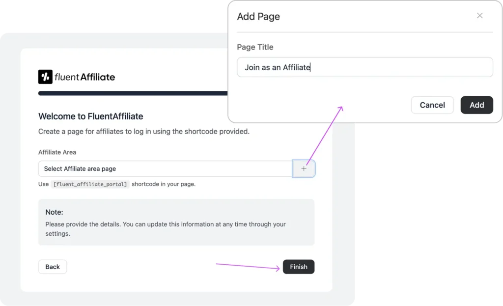 Create Affiliate Portal