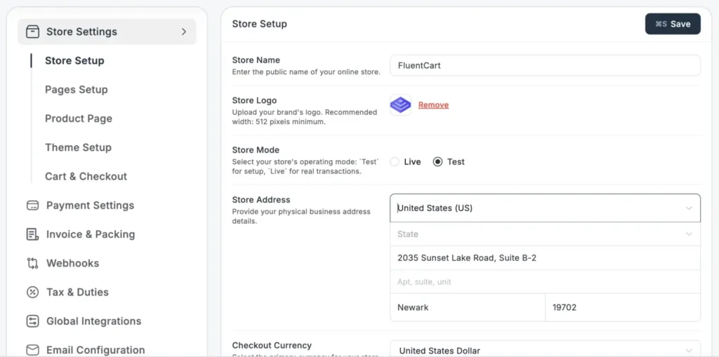 Store Management FluentCart