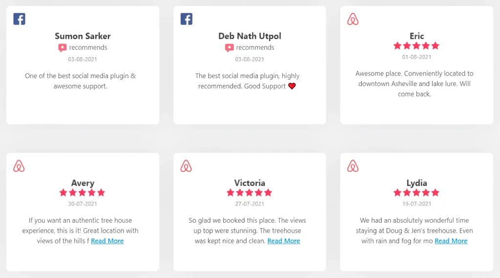 Showcase All Reviews Through All Social Media: WP Social Ninja