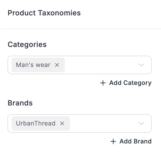 product catagory and brands