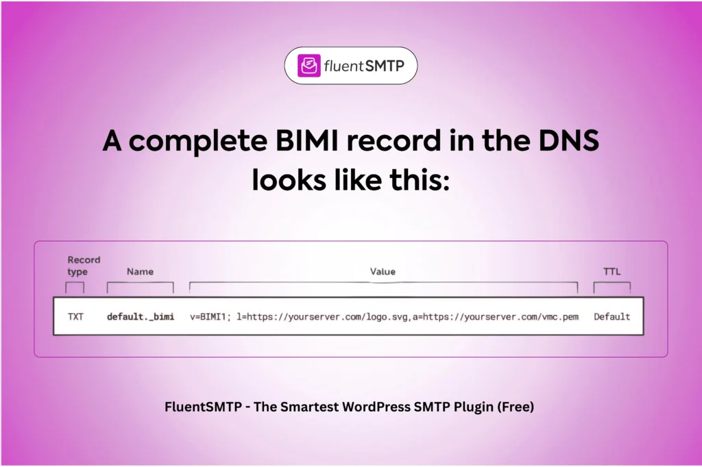 See how a complete BIMI record should look in your DNS settings