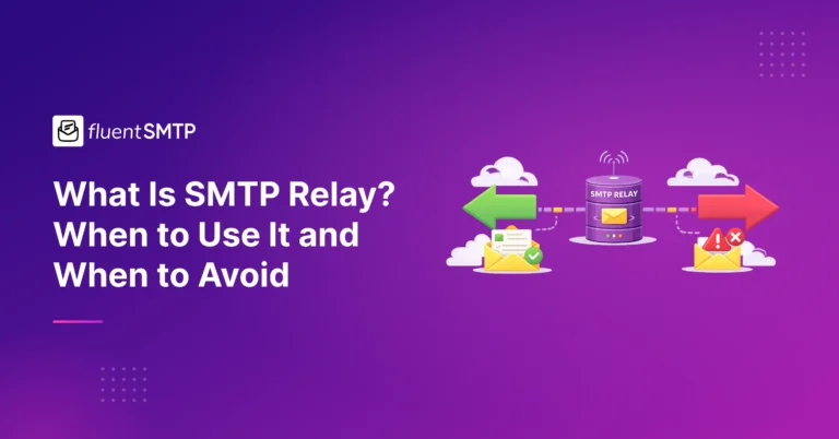 SMTP Relay diagram with successful and failed email delivery paths.