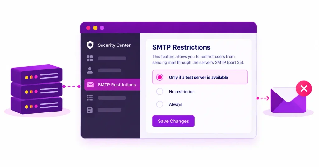smtp restrictions dashboard illustration